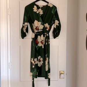 Floral faux wrap dress